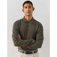 The Very Collection Pure Cotton Waffle Polo Top - Khaki