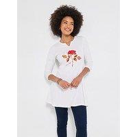 Joe Browns Wild Roses Graphic Tunic Top - White