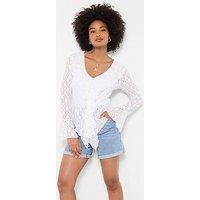 Joe Browns Loretta Lace Button Through Top - White
