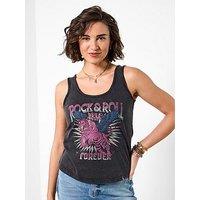 Joe Browns Rock And Roll Acid Wash Vest - Black