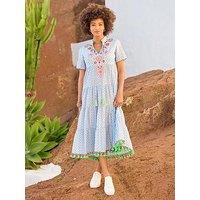 Joe Browns Aimee Embroidered Maxi Dress - Blue