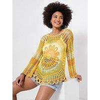 Joe Browns Summer Sunshine Crochet Top - Yellow