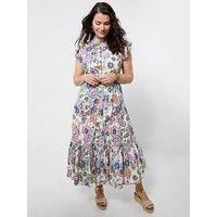 Joe Browns Beautiful Printed Broderie Dress - Multi