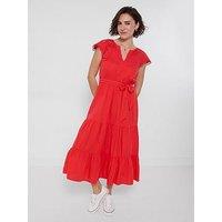 Joe Browns Imogen Cutwork Dress - Red