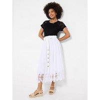 Joe Browns Beautiful Button Front Lace Trim Skirt