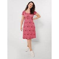 Joe Browns Kara Printed Jersey Dress - Pink