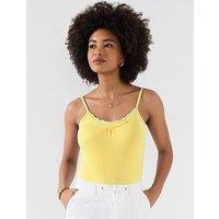 Joe Browns Summer Dreams Lace Trim Cami Top - Yellow