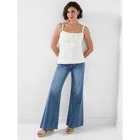 Joe Browns Summer Dreaming Textured Tie Front Vest - Cream