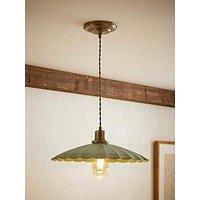 Valuelights Holborn Moss Green Scallop Pendant Ceiling Light