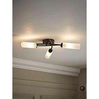 Valuelights Maya 3 Way Curved Cross Over Design Matt Black Ceiling Light Fitting For Living Room Hallway