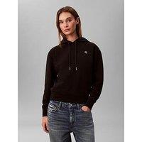 Calvin Klein Jeans Long Sleeve Monogram Terry Po Hood - Black