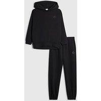 River Island Boys Rr Hoodie And Joggers Set - Black