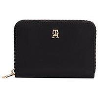 Tommy Hilfiger Monogram Zip Around Wallet - Black
