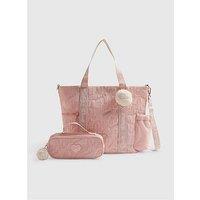 River Island Girls Shopper Bag And Pencil Case Bundle - Pink