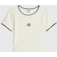 River Island Girls Whipstitch T-Shirt - Cream