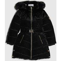 River Island Girls Longline Padded Coat - Black