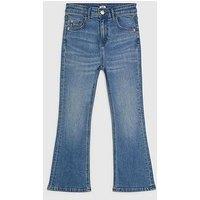 River Island Girls Mid Wash Flared Jeans - Blue