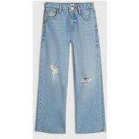 River Island Girls Ripped Straight Jeans - Blue