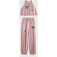 River Island Older Girls Stripe Hareem Top Set