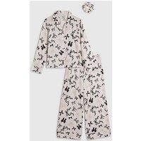 River Island Girls Bow Button Through Pyjama Set - Cream