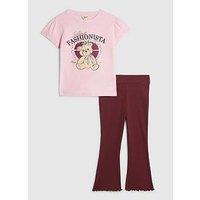 River Island Mini Girls Fashionista Leggings Set - Pink