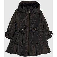 River Island Mini Girls Frill Bow Rainmac - Black