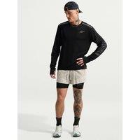 Nike Mens Miler Thumbhole Reflective Long Sleeve T-Shirt - Black