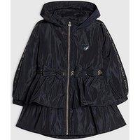 River Island Girls Navy Frill Bow Raincoat - Navy