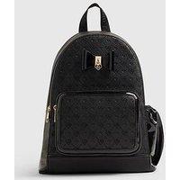 River Island Girls Faux Leather Padlock Bow Backpack - Black