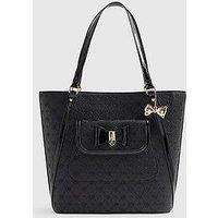 River Island Girls Padlock Bow Monogram Shopper Bag - Black