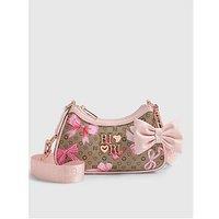 River Island Girls Bow Monogram Scoop Bag - Brown