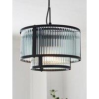 The Very Collection Ribbed Glass Tiered Pendant Light