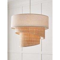 The Very Collection Tiered Linen And Rattan Easy-Fit Light Shade