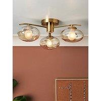 The Very Collection Champagne Glass 3 Light Semi Flush Ceiling Light