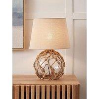 The Very Collection Coastal Rope Glass Table Lamp - Smoke