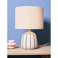 The Very Collection Embossed Stripe Ceramic Table Lamp