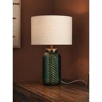 The Very Collection Green Patterned Glass Table Lamp