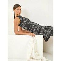 Roman Floral Motif Shift Dress