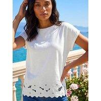 Roman Cut Out Hem Stretch Top