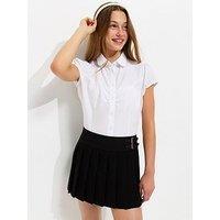 New Look 915 Girls Buckle Detail Pleated School Skort - Black