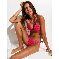 New Look Pink And Crochet Triangle Co-Ord Bikini Top