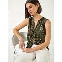 Roman Leaf Print Vest