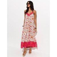 New Look Floral Print Maxi Beach Dress - White