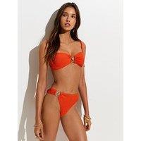 New Look Sun Trim Crinkle Bandeau - Orange