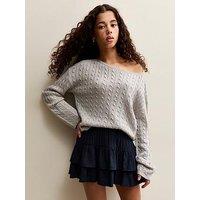 New Look 915 Girls Crinkle Texture Rara Skort - Navy
