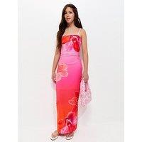 New Look 915 Girls Tropical Print Maxi Dress - Pink