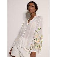 Apricot Paisley Bell Sleeve Blouse