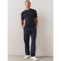 The Very Collection Mens Slim Fit Pinstripe Formal Trousers - Navy
