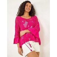 Roman Dusk Floral Crochet Top