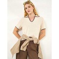 Roman Textured Collar Knit Top